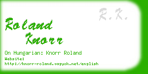 roland knorr business card